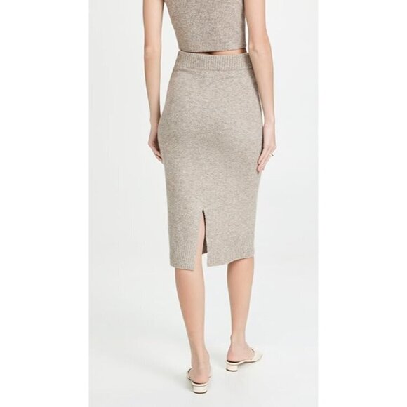ASTR the Label Terry Knit Belmont Midi Skirt in Taupe Gray Marled Small New - Picture 3 of 16